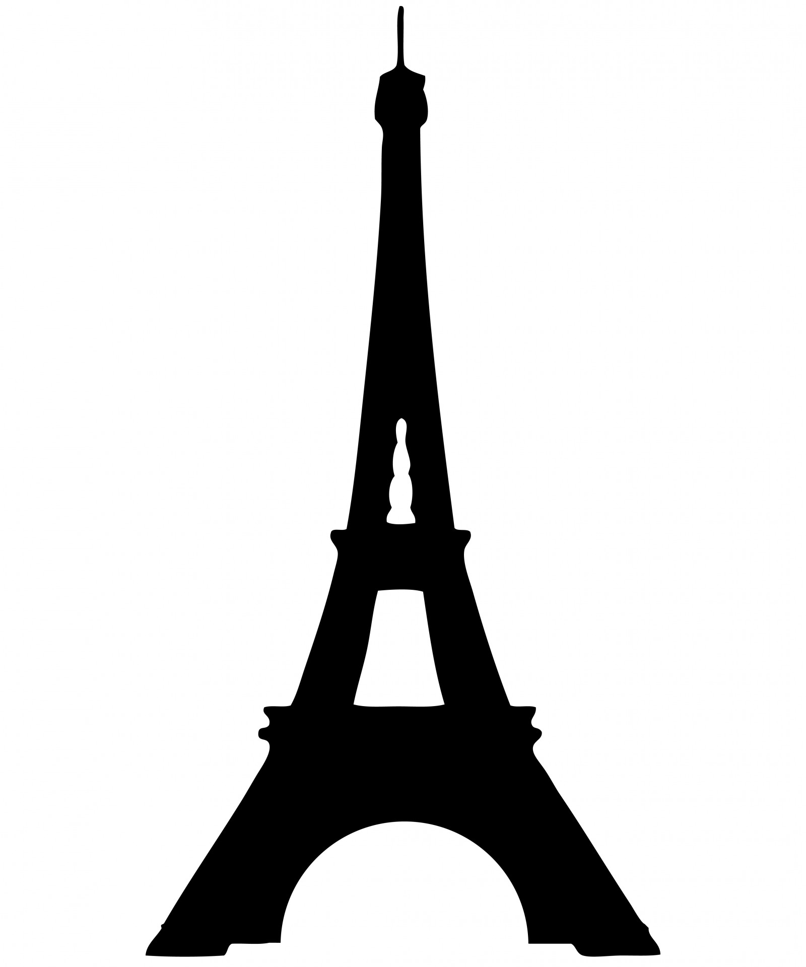 1600x1920 Eiffel Tower Silhouette Drawing