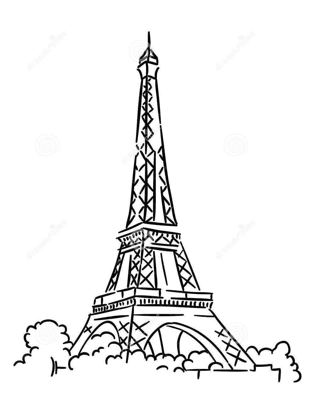 983x1291 Paris Eiffel Tower Drawing Easy At Getdrawings Com Free