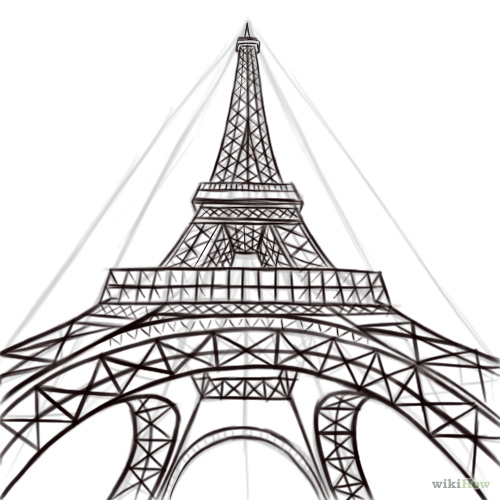 500x500 Drawn Eiffel Tower Night Drawing