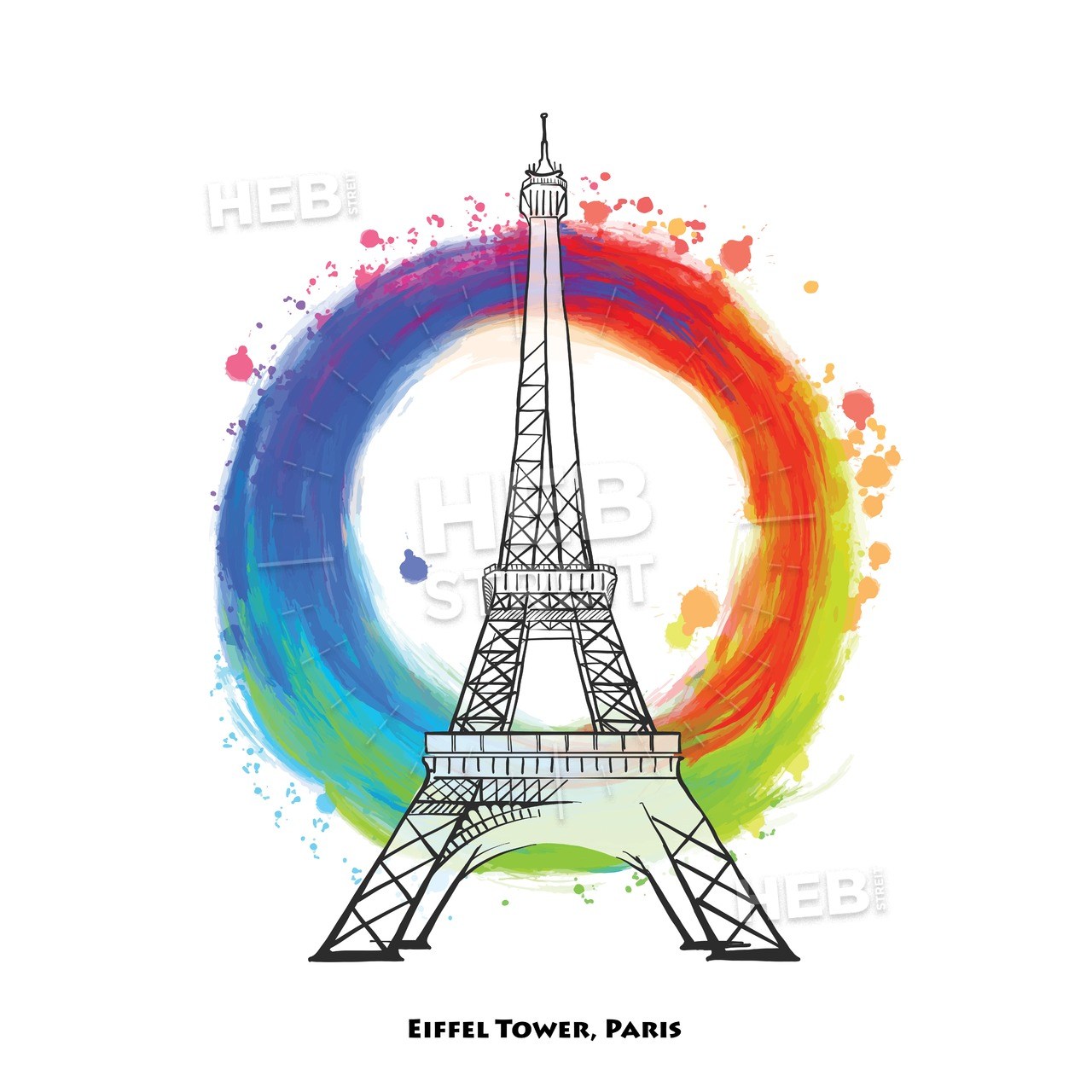 1280x1280 Paris Eiffel Tower Drawing Hebstreit