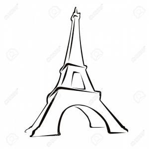 300x300 Royalty Free Stock Photo Eiffel Tower Silhouette Outline Design