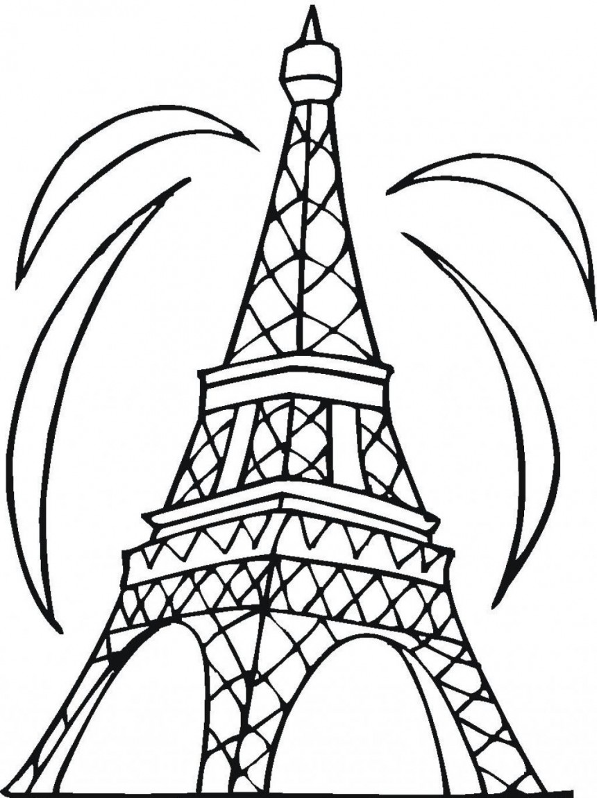 860x1150 Wonderful Eiffel Tower Coloring