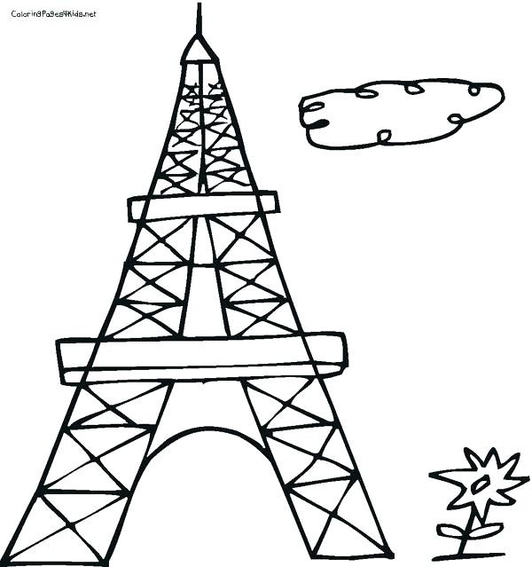 600x639 Coloring Pages Of The Eiffel Tower Free Projects Design