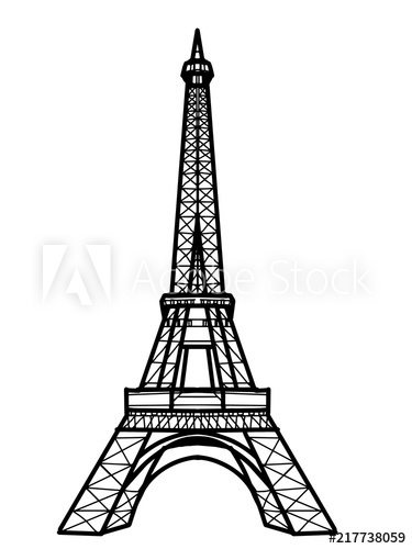 375x500 Eiffel Tower Illustration Drawing
