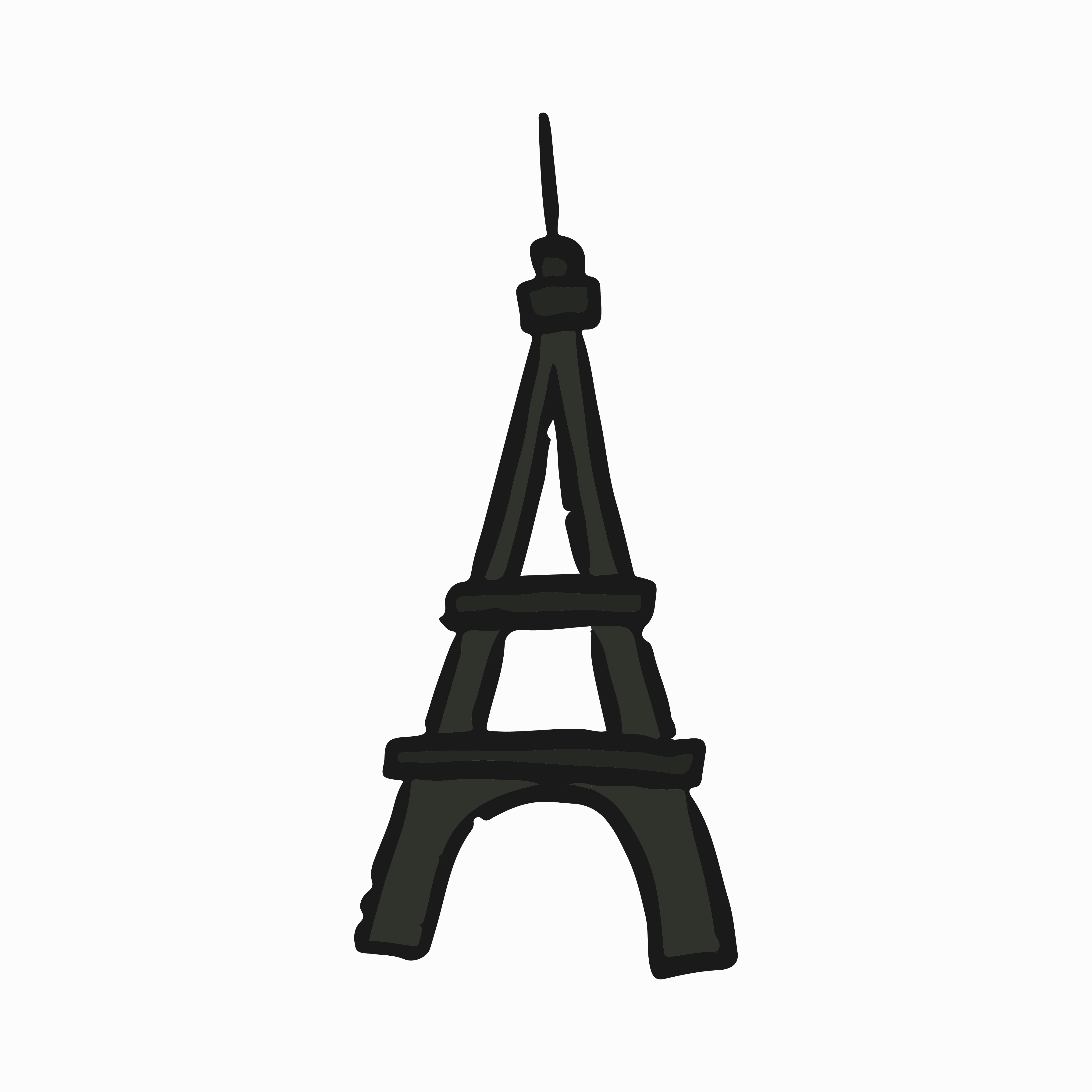 4675x4676 The Eiffel Tower Doodle Drawing Illustration