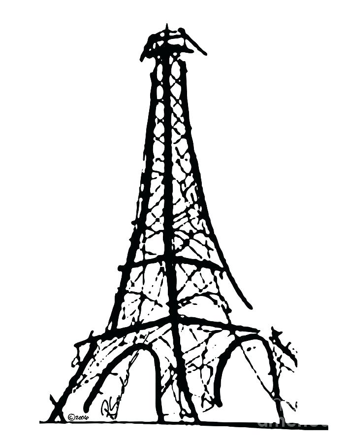 707x900 Eiffel Tower Black Silhouette And Vector White Drawing Elliottwave