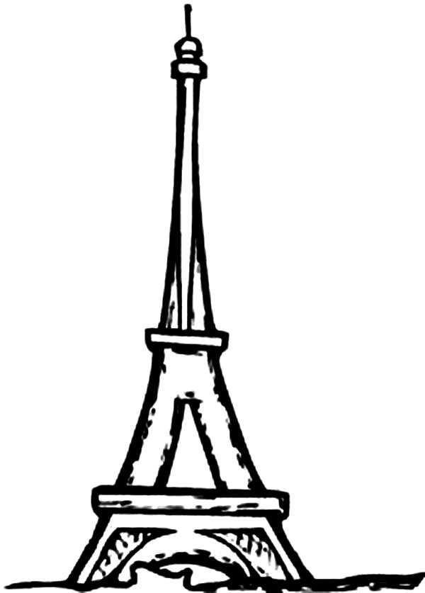 600x837 Eiffel Tower Simple Drawing