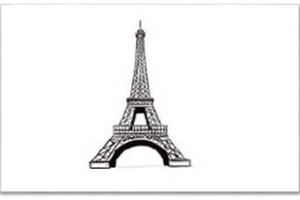 300x200 How To Draw Eiffel Tower Drawing Step