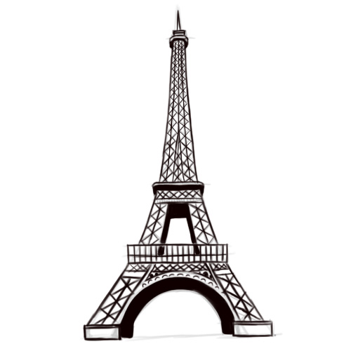 500x500 Eiffel Tower Drawing