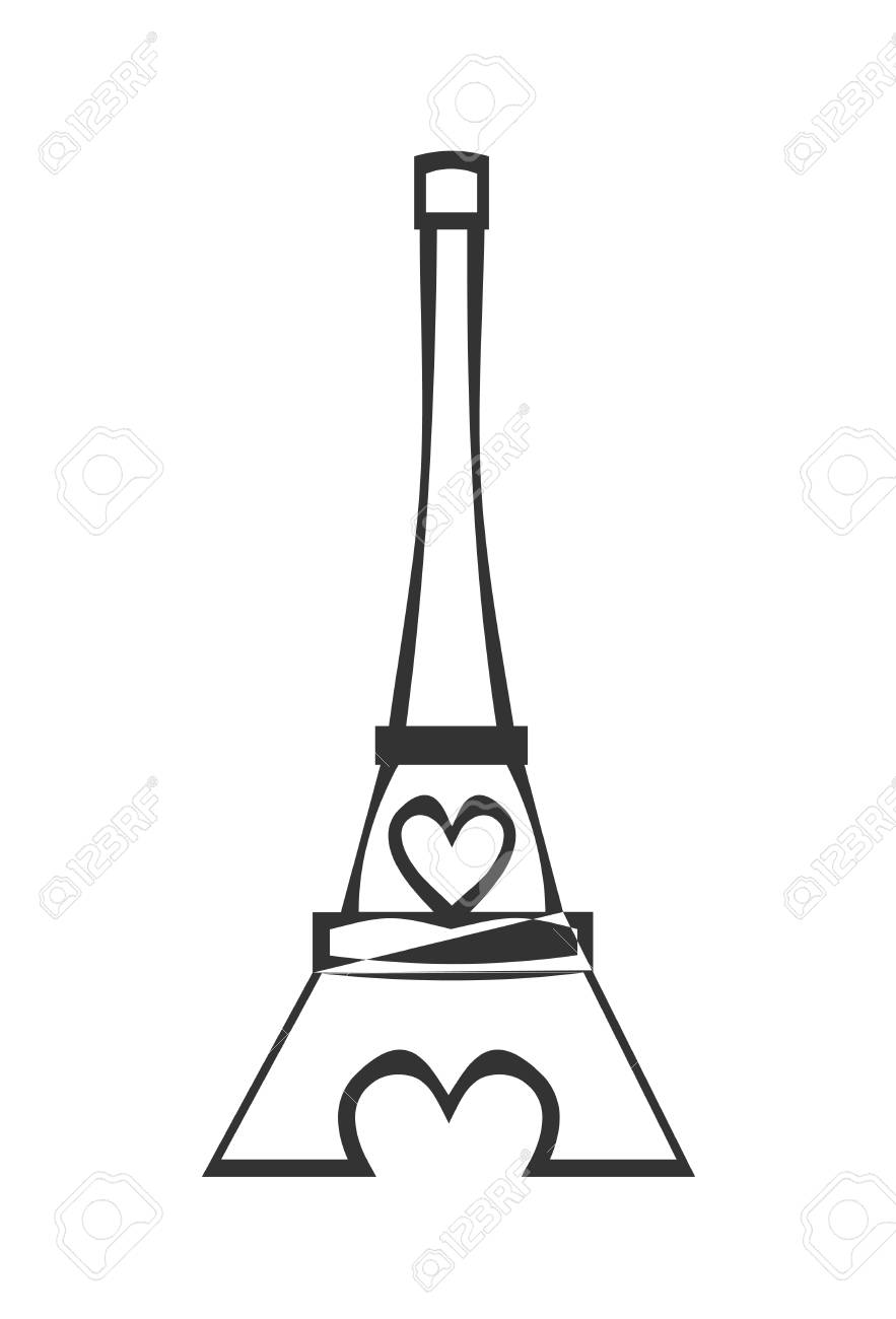 Eiffel Tower Line Drawing | Free download on ClipArtMag