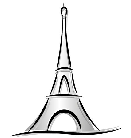 426x450 Vector Drawing Of Eiffel Tower On White Background Royalty Free