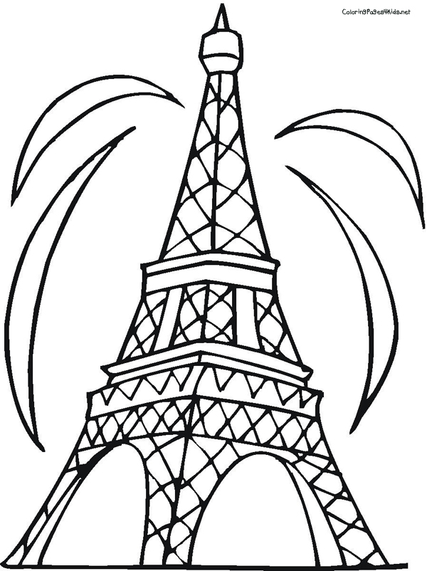 600x802 Eiffel Tower Coloring Page