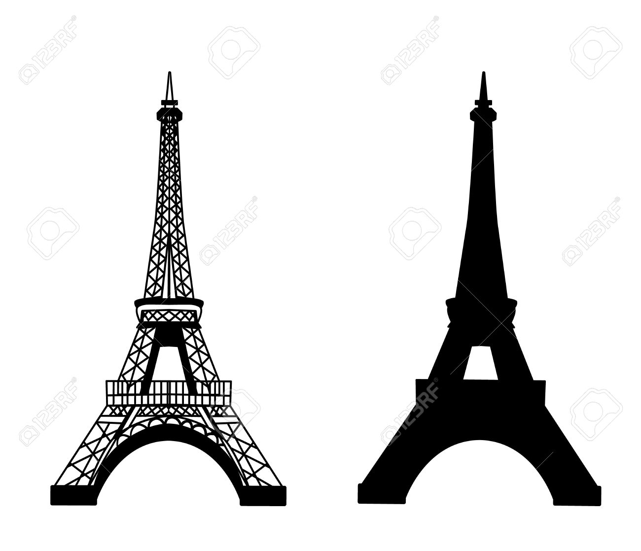 1300x1118 Simple Eiffel Tower Silhouette
