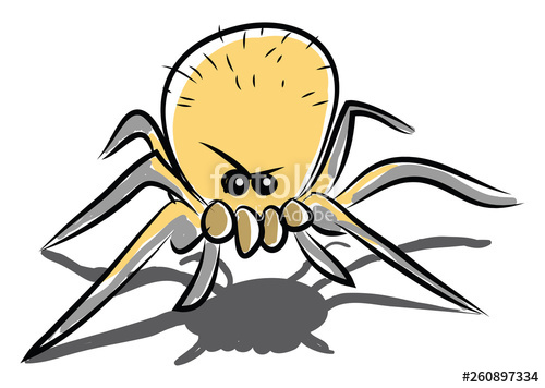 500x356 Drawing Of An Angry Spider With Its Eight Legs Vector Color