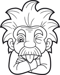 192x240 Cartoon Funny Einstein Shows His Tongue
