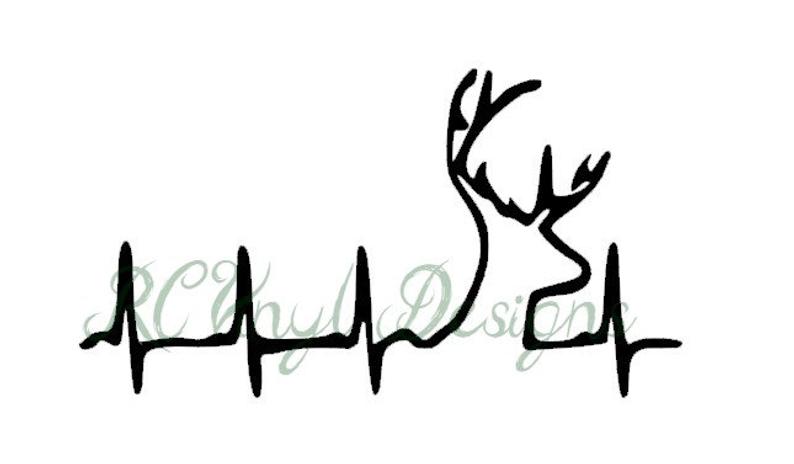 794x464 Buck Ekg Heartbeat Vinyl Window Decal Hunting Decal Hunting Etsy