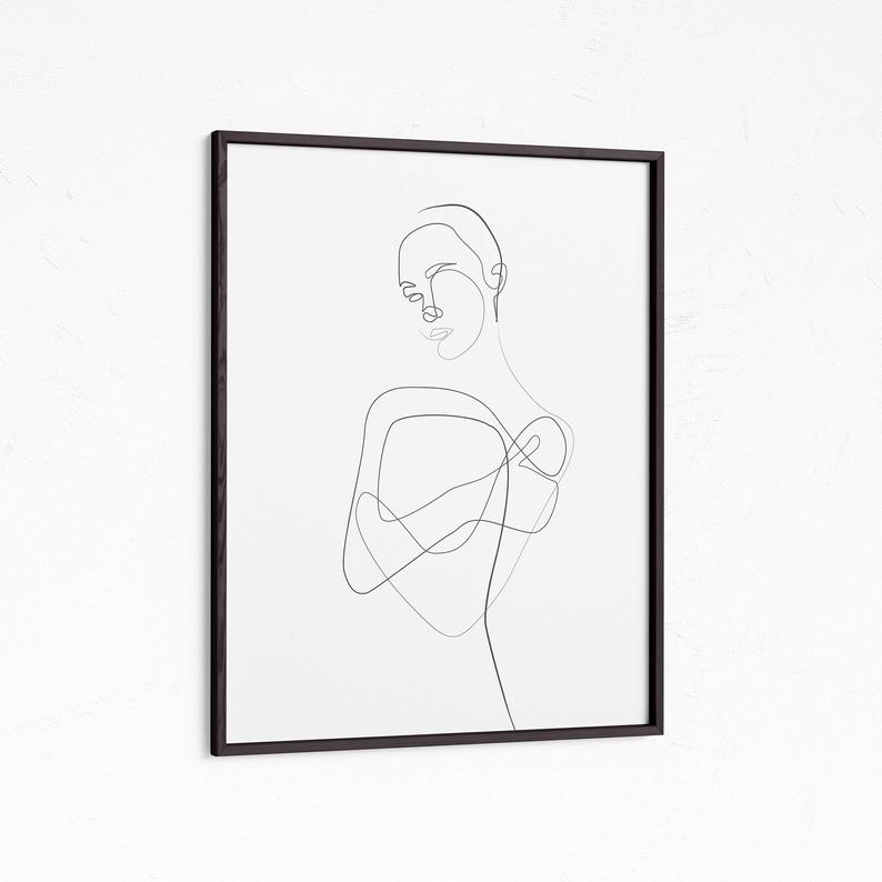 794x794 feminine figure line printable art abstract one line drawing etsy