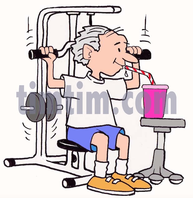 619x635 Free Drawing Of Elderly Exercise From The Category Sports