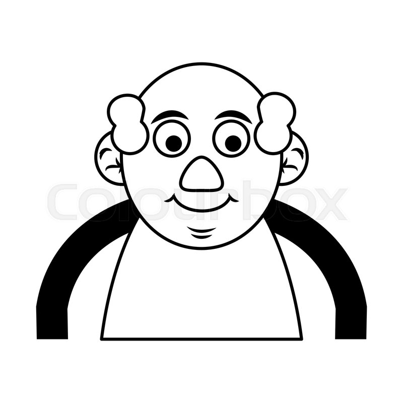 800x800 Cute Happy Elderly Man Icon Image Stock Vector Colourbox