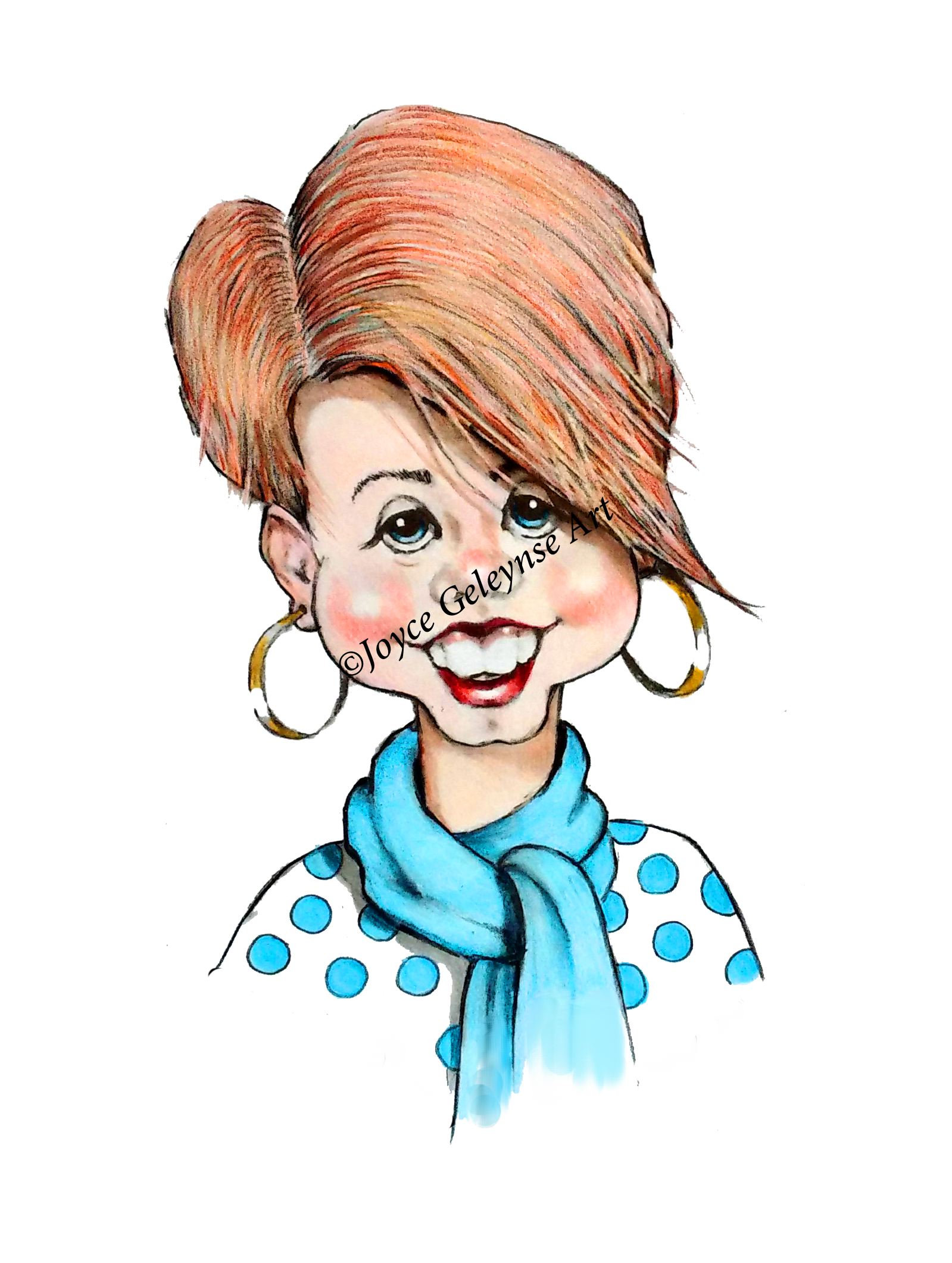 1599x2121 Clip Art Freehand Illustration Caricature Of Smiling Woman Etsy