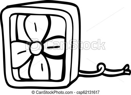 450x327 Black And White Cartoon Electric Fan