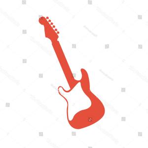 300x300 Continuous Line Drawing Electric Guitar Icon Outline Vector Web