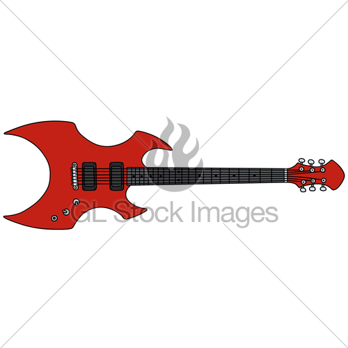 500x500 Red Heavy Metal Electric Guitar Gl Stock Images