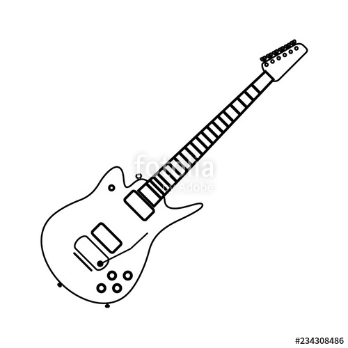 500x500 Electric Guitar Music Instrument Black And White Stock Image