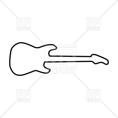400x400 Electric Guitar Outline Vector Image Of Objects