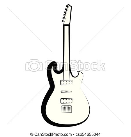 450x470 Electric Guitar Outline Musical Instrument Vector Illustration