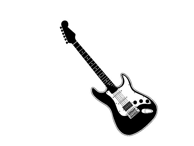 679x510 Vinyl Wall Decal Electric Guitar Art Design Sticker