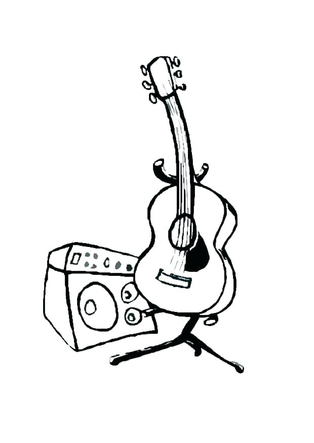 620x875 Electric Guitar Coloring Pages