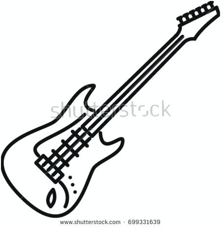 Electric Guitar Outline Drawing | Free download on ClipArtMag