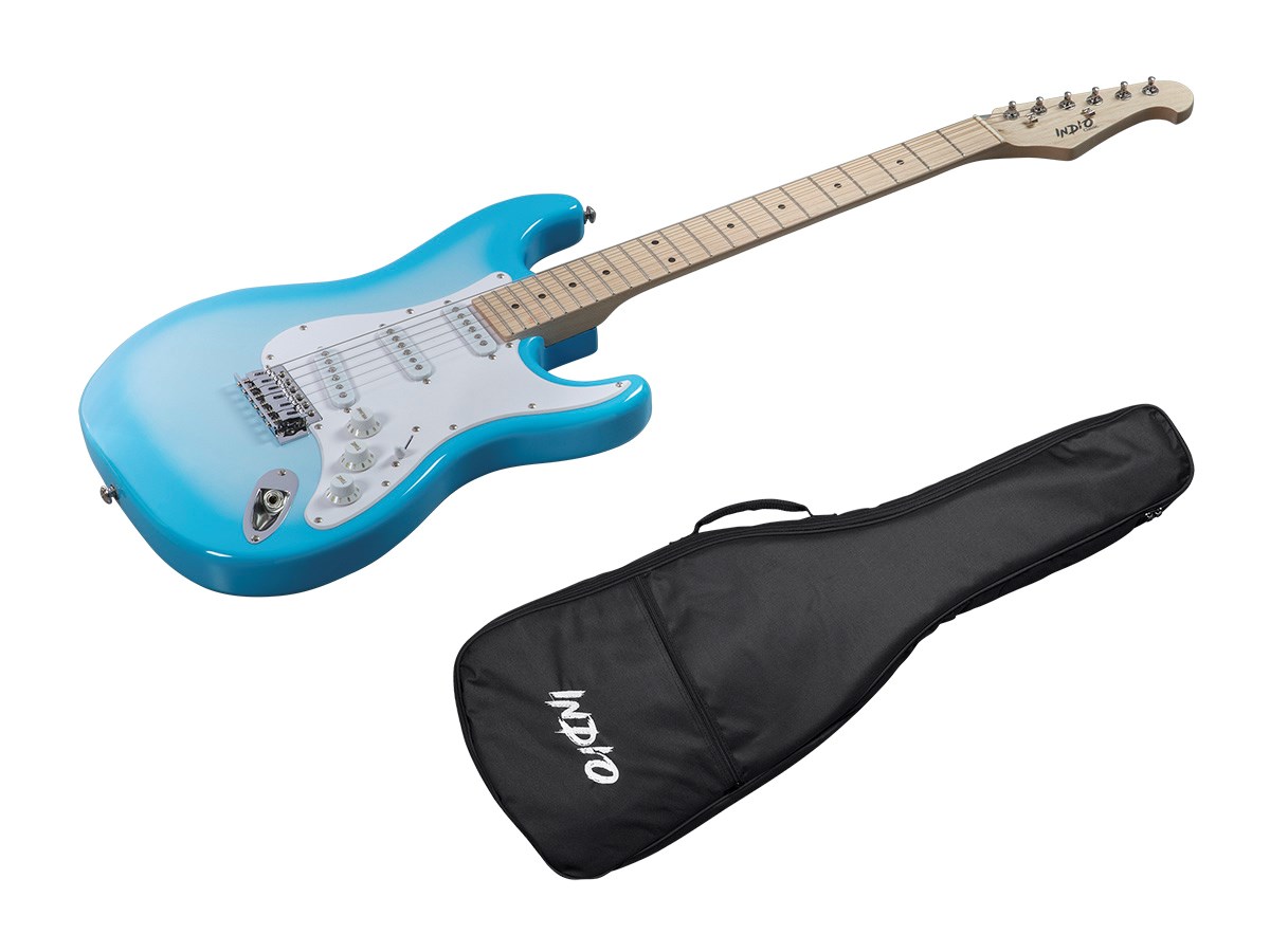 1200x900 Monoprice Indio Cali Classic Electric Guitar With Gig Bag, Blue Burst