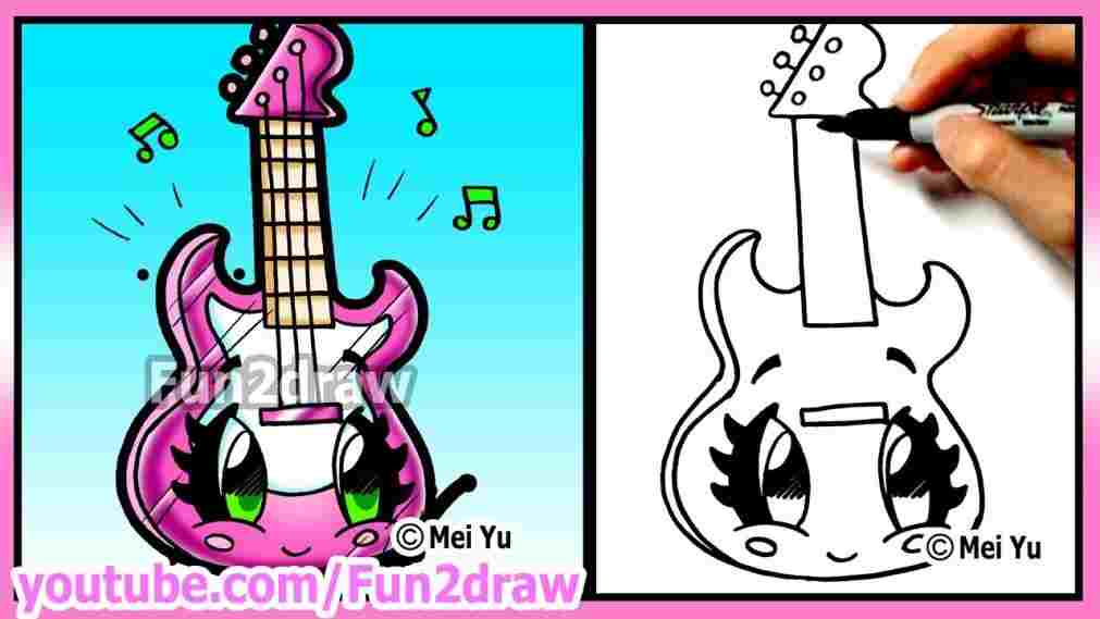 1011x569 Sketch Electric Guitar Drawing