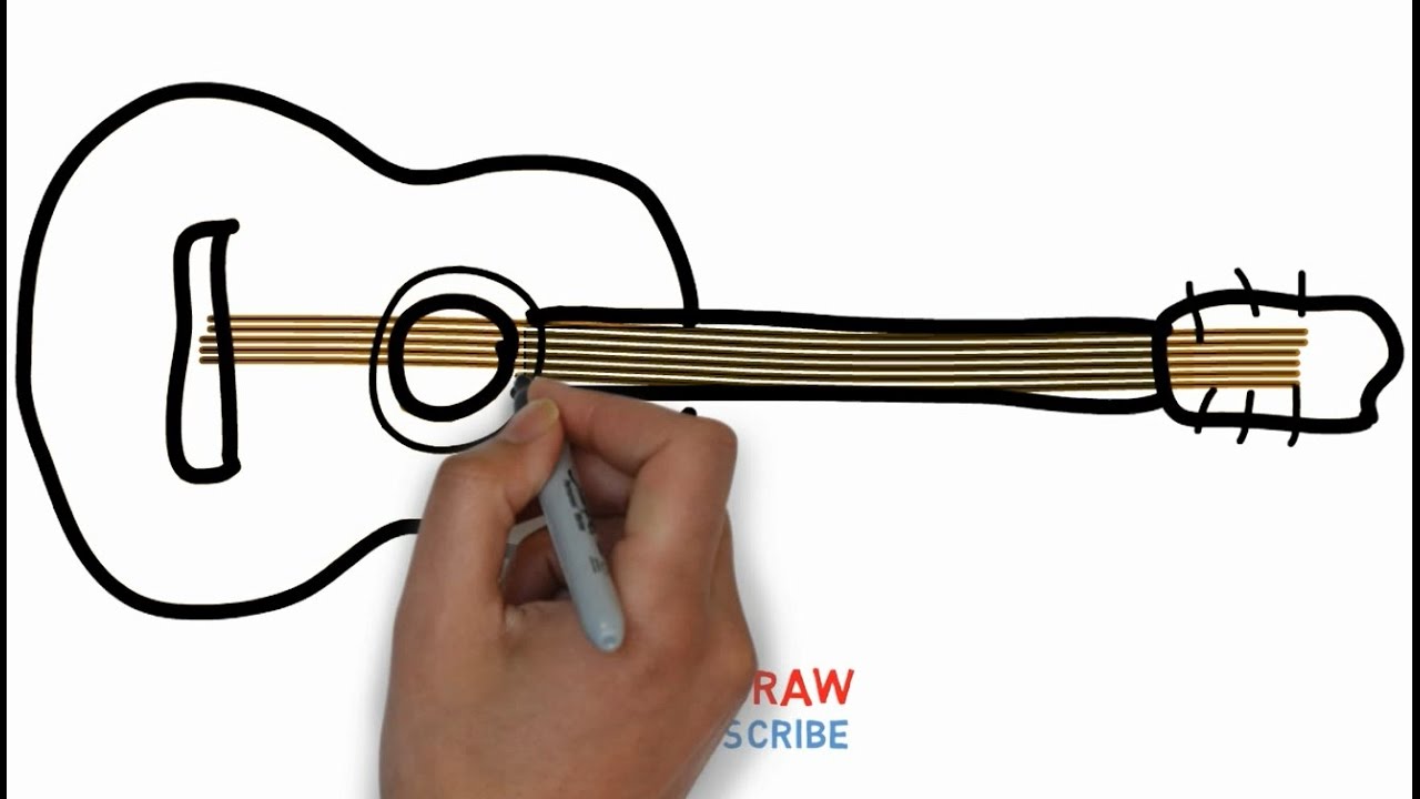 1280x720 Easy Step For Kids How To Draw A Guitar