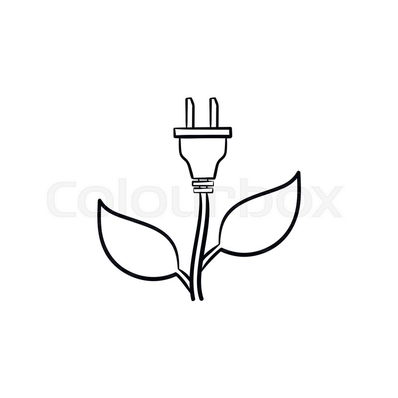 800x800 Energy Plug Hand Drawn Outline Doodle Stock Vector Colourbox