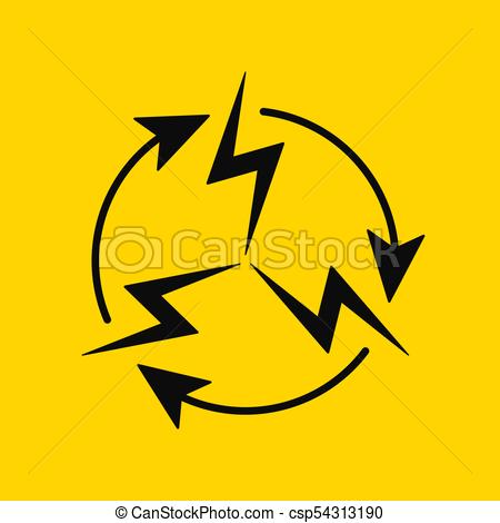 450x470 Sign Of Electrical Circulation Vector Icon Of Electric Energy