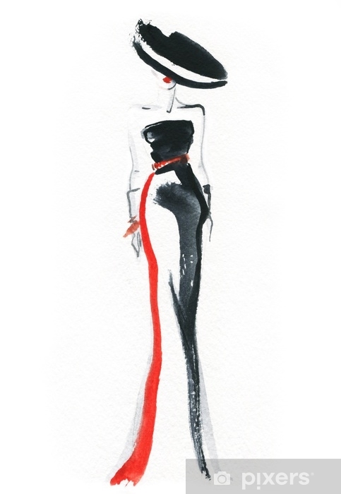 483x700 Elegant Dress Fashion Illustration Sticker We Live