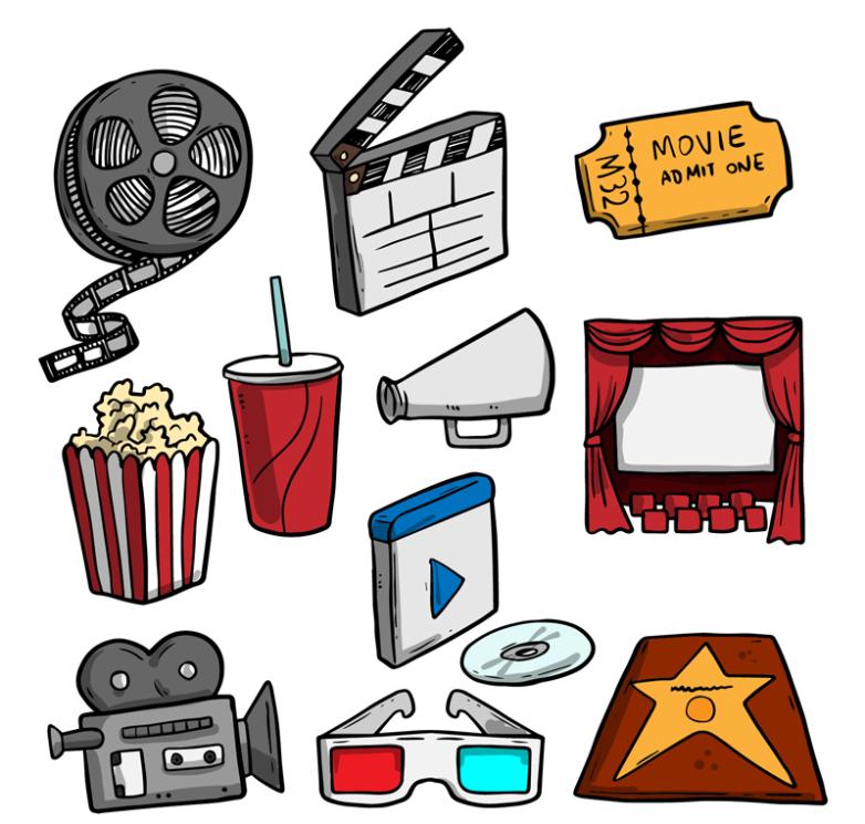 782x745 Coloured Drawing Or Pattern Film Elements Vector Free Vector