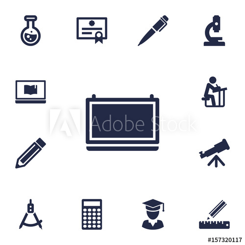 500x500 Set Of Education Icons Of Pencil, Drawing Tool
