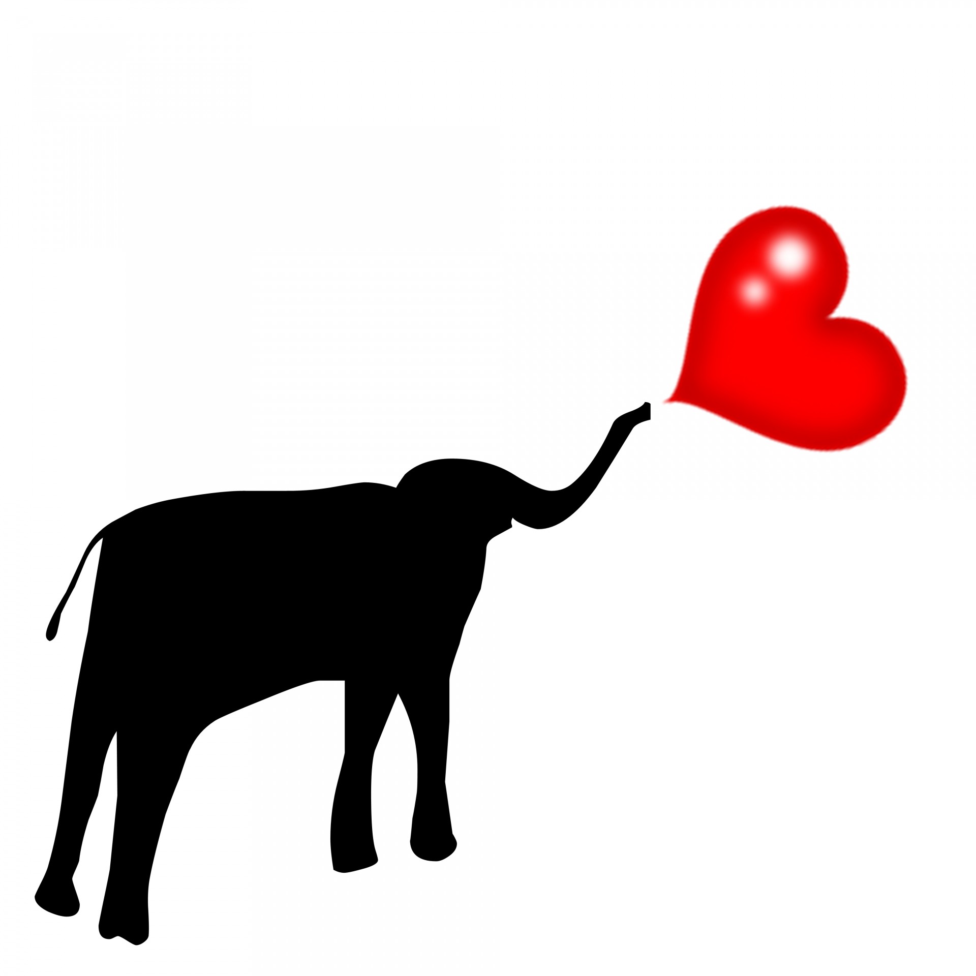 elephant with ballon outline