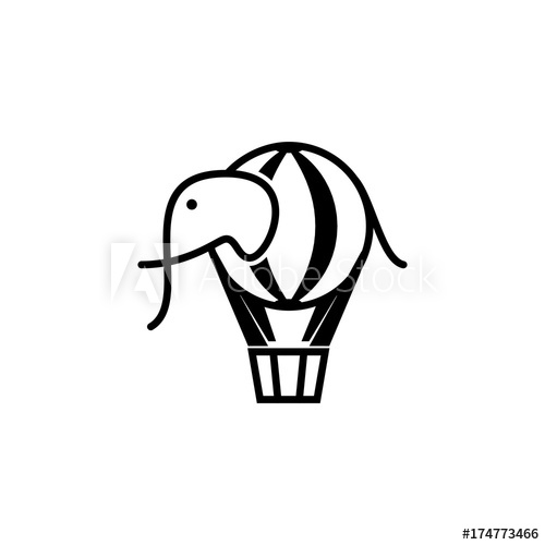 500x500 Abstract Elephant Balloon Logo Design
