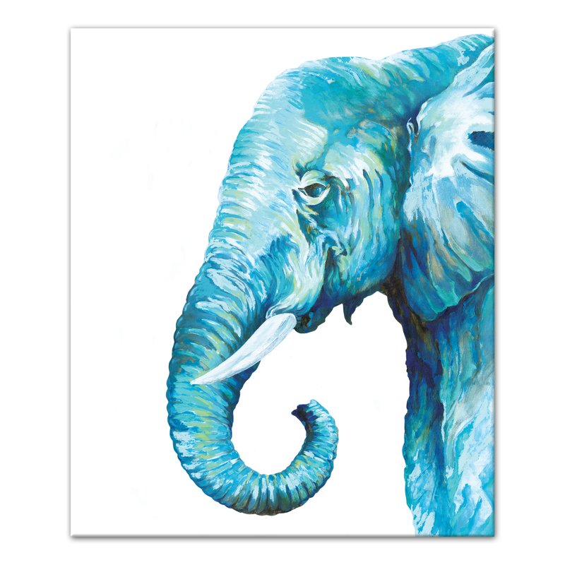 800x800 Bloomsbury Market 'blue Elephant' Watercolor Painting Print