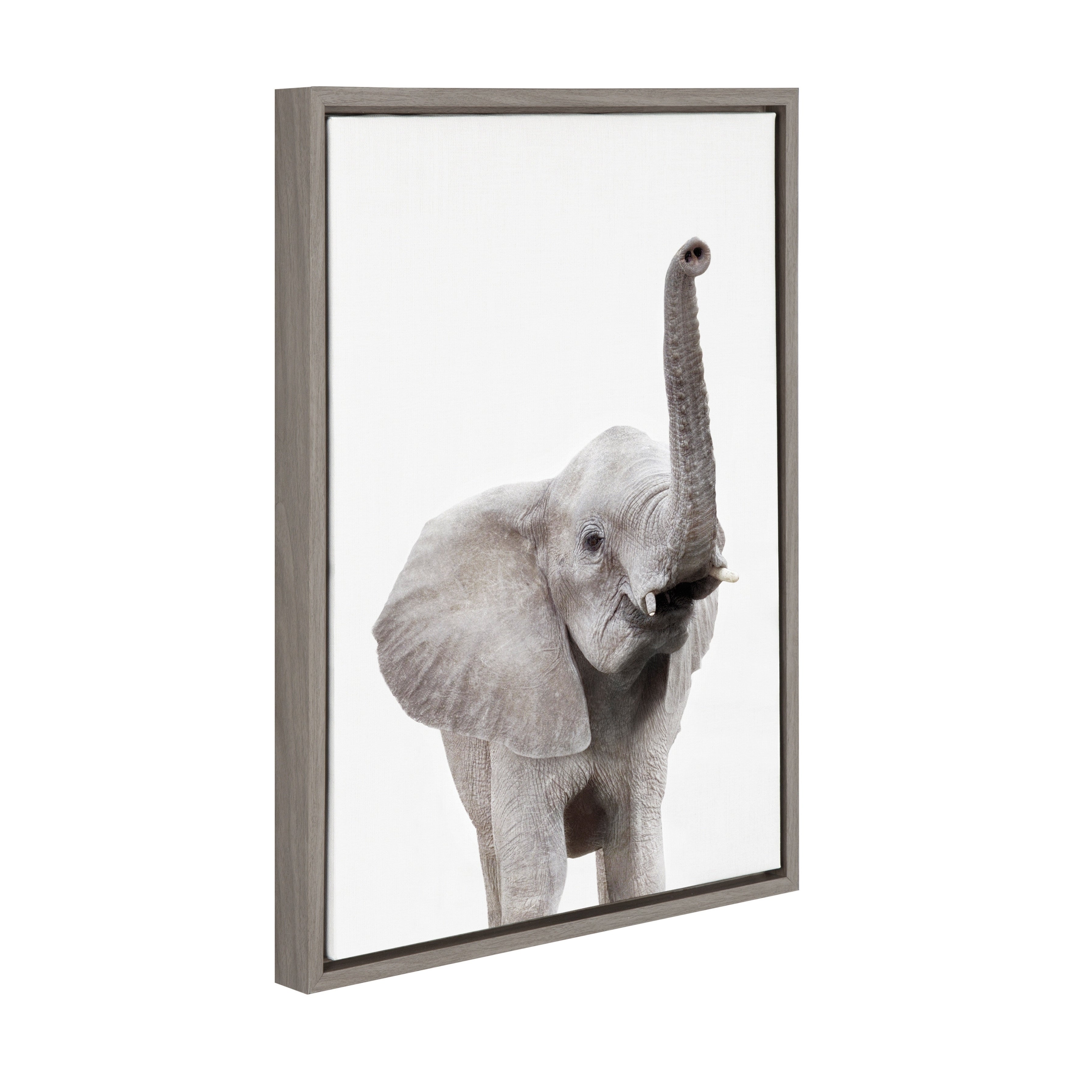 3500x3500 Shop Sylvie Elephant With Raised Trunk Animal Framed Canvas