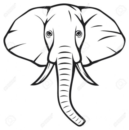 416x420 Cute Elephant Drawing Easy