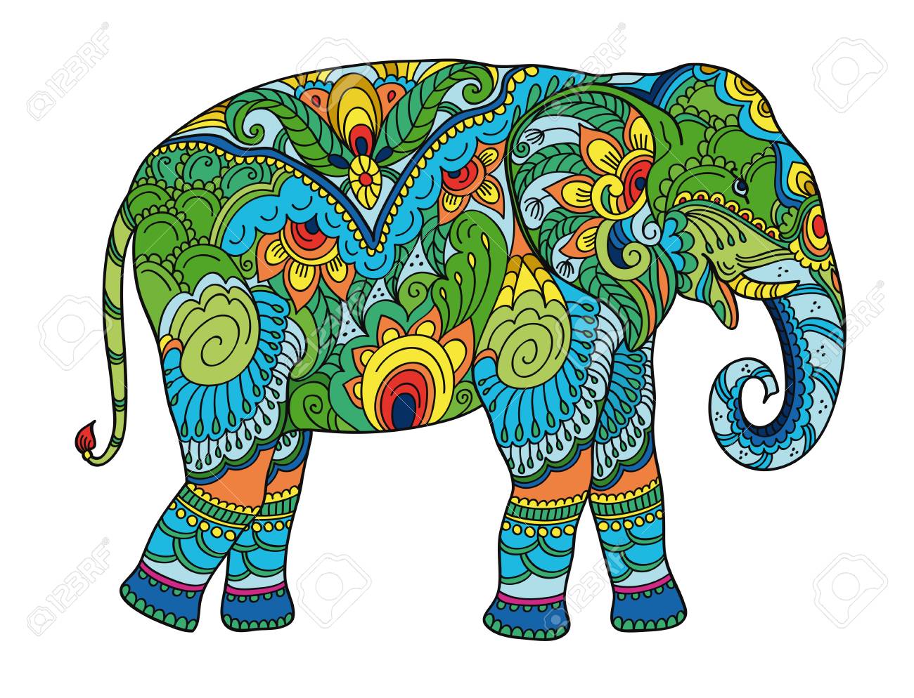 1300x994 Free Printable Coloring Pages For Kids Drawing Stylized Elephant