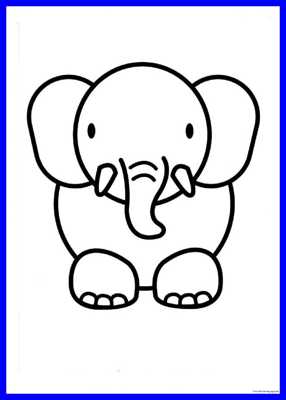 1084x1514 Cute Elaphants Coloring Pages For Kids With Cartoon Drawings Easy