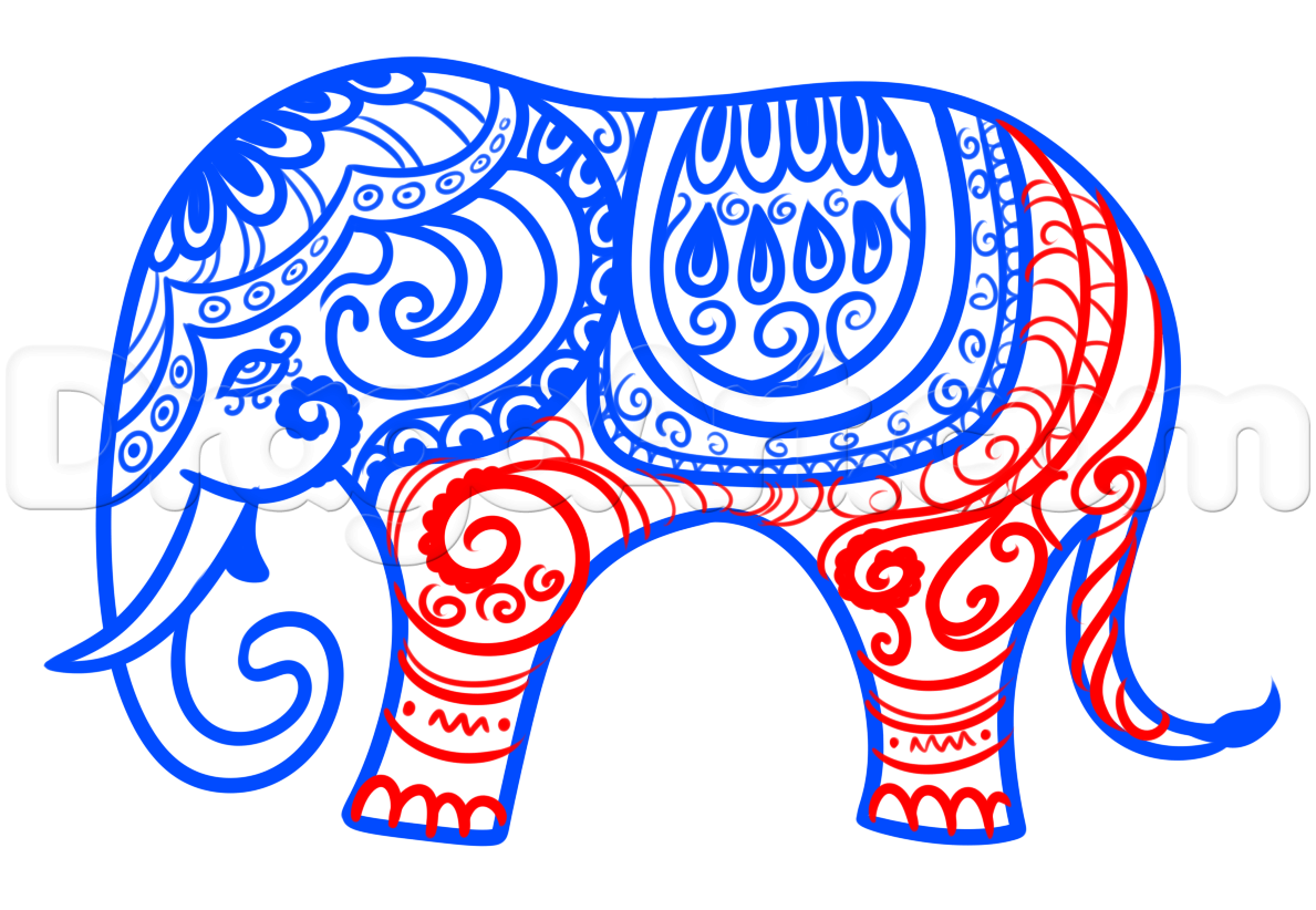 1189x822 Hindu Elephant Drawing Lesson, Step