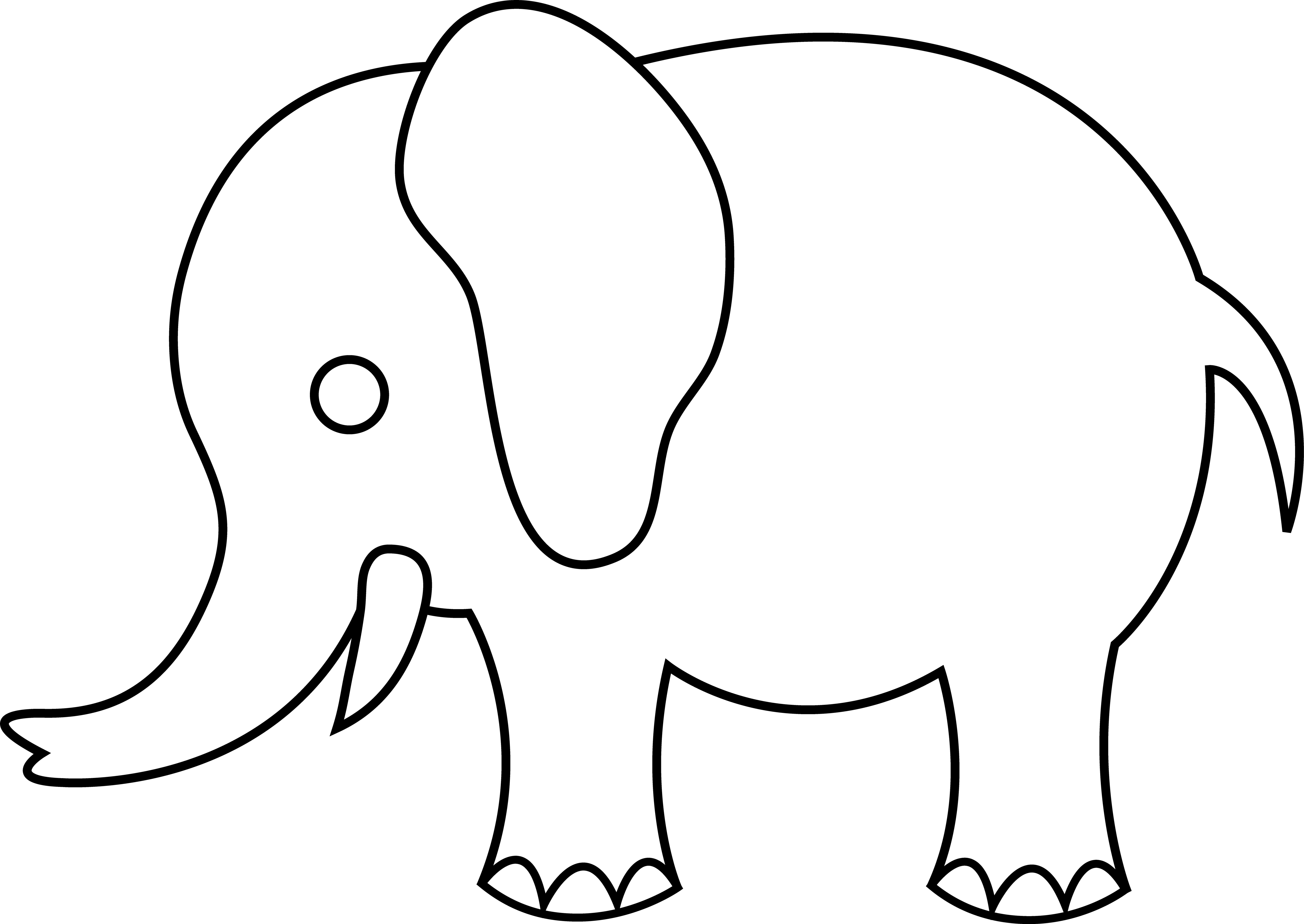 5828x4129 Collection Of Free Elephants Drawing Line Download On Ui Ex